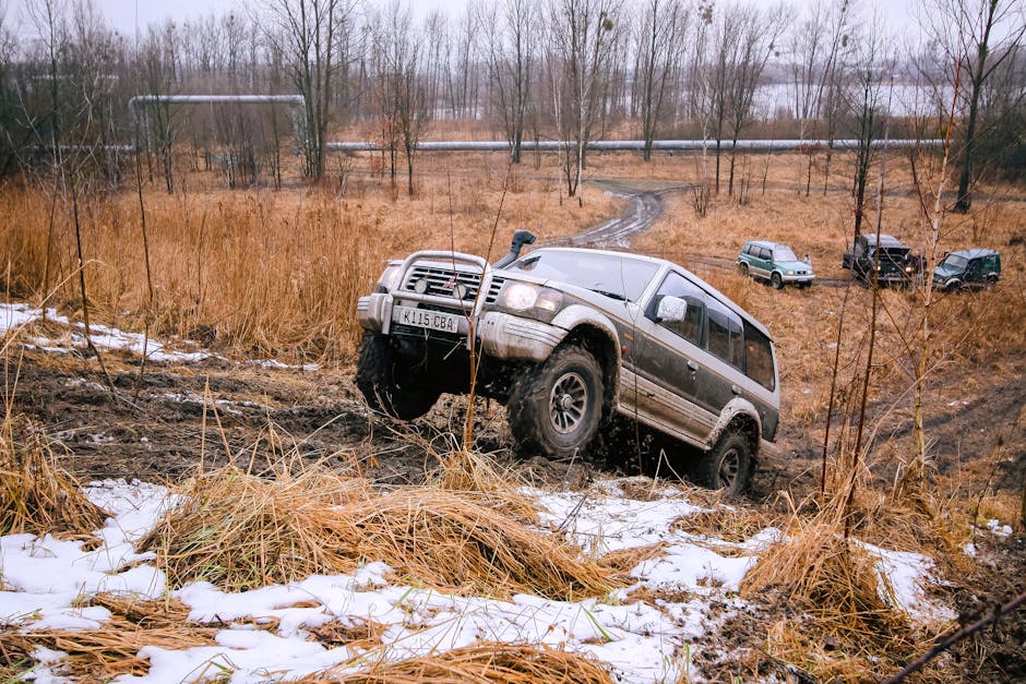 Off-road vehicle in mud
